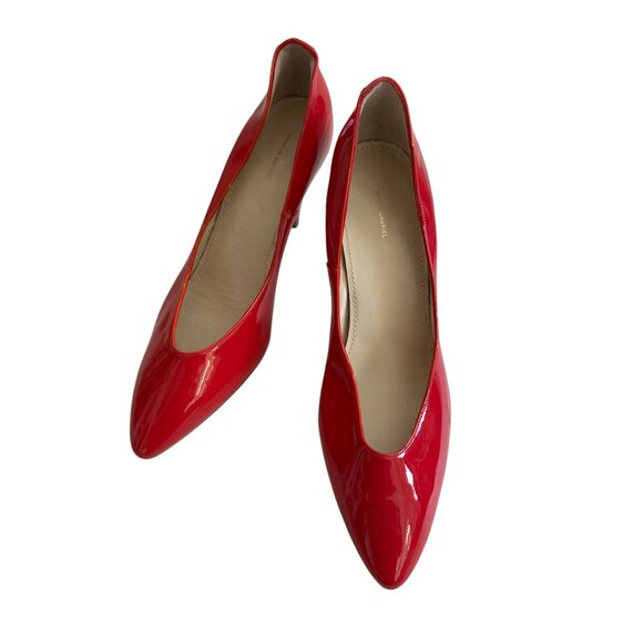MANSUR GAVRIEL Red Patent Leather Kitten Heels Size 40 / 10 - Picture 3 of 10